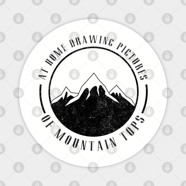 At home drawing pictures, of mountain tops Magnet by BodinStreet